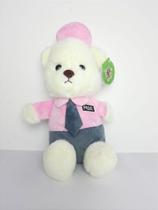 Urso Policial Protetor Branco/Rosa de Pelúcia 25 cm - 66-6956-25