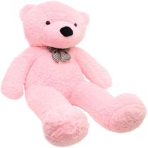 Urso Rosa de Pelúcia Macia 1,4 mts 140cm - Casa dos Ursos