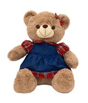 Urso Saia Camisa Quadriculada 48cm - Pelúcia