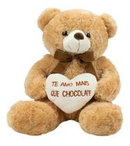 Urso Sentado Te Amo Mais Que Chocolate 39cm - Pelúcia Urso Sentado Te Amo Mais Que Chocolate 39cm - Pelúcia