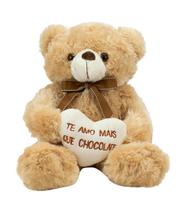 Urso Sentado Te Amo Mais Que Chocolate 39cm Pelúcia Urso Sentado Te Amo Mais Que Chocolate 39cm Pelúcia