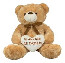 Urso Sentado Te Amo Mais Que Chocolate 50cm - Pelúcia