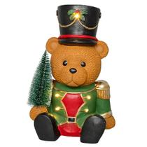 Urso Soldado Decorativo Natalino em Resina com Led 42cm DRM2067 Urso Soldado Decorativo Natalino em Resina com Led 42cm DRM2067