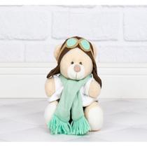 URSO TEDDE 12 cm AVIADOR CLASSICO VERDE