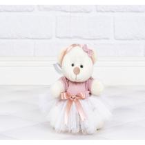 Urso tedde 12 cm bailarina pelucia palha