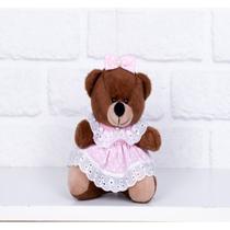 URSO TEDDE 12 cm VESTIDO BABY - PELUCIA MARROM