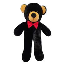Urso Teddy de Pelúcia Preto 70cm Com Gravatinha Borboleta - 508