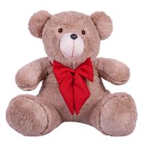 Urso Teddy De Pelúcia Sentado Com Laço Tamanho G 50cm - Barros Baby Store