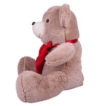 Urso Teddy De Pelúcia Sentado Com Laço Tamanho G 50cm - Barros Baby