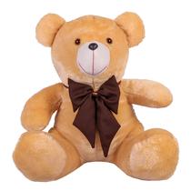 Urso Teddy De Pelúcia Sentado Com Laço Tamanho G 50cm - Barros Baby
