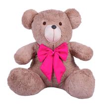 Urso Teddy De Pelúcia Sentado Com Laço Tamanho G 50cm - Beca Baby