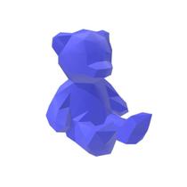 Urso Teddy Low Poly Geométrico Decoração 3D