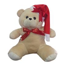Urso Ursinho de Natal de Pelúcia 30cm Enfeite ou Decoração Papai Noel