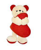 Urso Ursinho Pelúcia Carinhoso Com Coração 30 Cm - Namorados - Lalu Enxovais