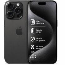 USADO Apple iPhone 15 Pro Max 256GB Titânio Preto Excelente Bateria 85