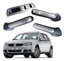USADO: Kit Puxador Porta Aço Escovado Vw Golf Bora 2000 2014 USADO: Kit Puxador Porta Aço Escovado Vw Golf Bora 2000 2014