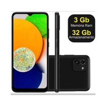Usado: Samsung Galaxy A03 3GB RAM 32GB Preto Excelente - Trocafone Usado: Samsung Galaxy A03 3GB RAM 32GB Preto Excelente - Trocafone