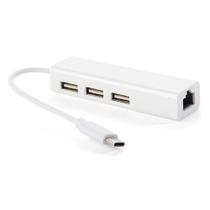 USB 2.0 Tipo-C 3 Portas HUB Ethernet RJ45 100 Mbps USB 2.0 Tipo-C 3 Portas HUB Ethernet RJ45 100 Mbps