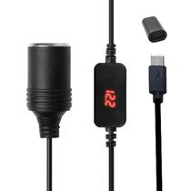 USB C PD Feminino C Masculino a 12V Soquete de carro para condução gravador de ventilador de carro - A