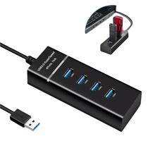 Usb Hub 3.0 Alta Velocidade 4 Portas Preto Led Indicador 5.0Gbps Super Speed