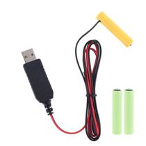 USB para 1.2V 2.4V 3.6V 4.8V AAA Ni-MH Bateria Eliminadora Substituir baterias 1-4AAA