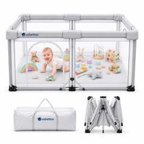usbettas Cercadinho Dobrável para Bebê, 150 cm 180 cm, Cinza Claro