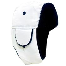Ushanka Touca Russa Branca Gorro Aviador Frio Extremo Proteção Orelha Pelucia