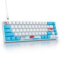 Ussixchare Teclado Mecánico para Juegos RGB con Interruptores Azules Cableado 65%