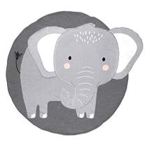 Ustide Nursery Kids Rug Creeping Crawling Mat Elephant Baby Rug Childrens Floor Area Rug Mat 100% Cotton Baby Crawling Mat Round Infants School Carpet Decor, Gray Round Cartoon Mat