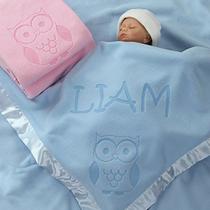 Usuário personalizado Coruja Presente de Cobertor de Bebê para Menino - Nome do bebê ou recém-nascido (1 linha de texto) - Custom Catch