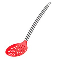Utensilio Cozinha Escumadeira Vermelha Em Silicone Cabo Aço Inox Resistente - Class Home Utensilio Cozinha Escumadeira Vermelha Em Silicone Cabo Aço Inox Resistente - Class Home