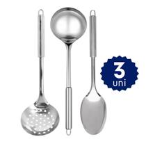 Utensílio de Cozinha em Inox Concha Colher Pegador Escumadeira Profissional e para o Dia a Dia Utensílio de Cozinha em Inox Concha Colher Pegador Escumadeira Profissional e para o Dia a Dia