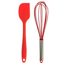 Utensílio Espátula Batedor De Ovos Fue Fuet 2 Peças Vermelho