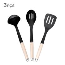 Utensílio para Servir de Aço Inox e Nylon Kitchenaid Creme e Preto 3PÇS