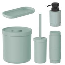 Utensílios Banheiro OU Porta Escova Sabonete Lixeira Verde