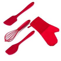 Utensílios Cozinha 4 Peças Silicone WECK Vermelho