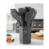 Utensílios Cozinha Antiaderente Kit 12 Pçs Gourmet Casa Lar COR:CINZA Utensílios Cozinha Antiaderente Kit 12 Pçs Gourmet Casa Lar COR:CINZA