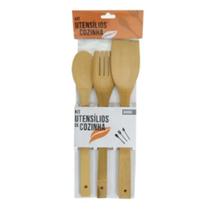 Utensílios De Cozinha 3 Peças Em Bambu