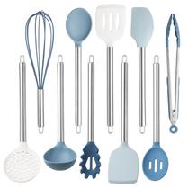 Utensílios de cozinha COOK WITH COLOR Silicone, 10 peças, azul/branco Utensílios de cozinha COOK WITH COLOR Silicone, 10 peças, azul/branco