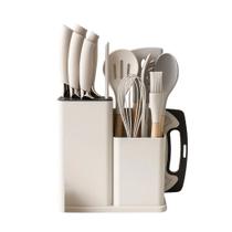 Utensílios De Cozinha Silicone 19 Peças Com Tábua Kit Facas