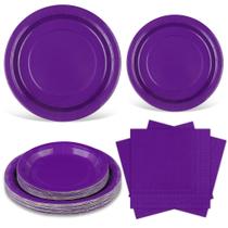 Utensílios de festa Ruisita Dark Purple Talleware 48 peças