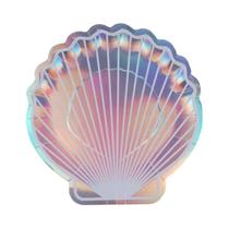 Utensílios de Mesa Descartáveis para Festa Sereia - Conchas Coloridas - Tema Praia