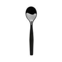 Utensílios de servir descartáveis de plástico pesado, 18 peças, pretos