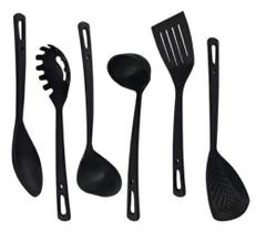 Utensílios P/ Cozinha 6 Peças Colher Pegador Espátula Concha
