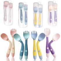 Utensílios para bebês NeigeTec Spoon Garfo com estojo de viagem (4 conjuntos)