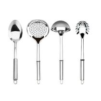 Utensílios para Cozinha Kit Completo Aço Inoxidável Multiuso Jogo Colher Escumadeira Concha Pegador de Massa Fue Amassador e Garfo - SQ