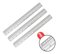 Utileira Kit 3 Réguas De Alumínio 30Cm Escola Trabalho Escr Utileira Kit 3 Réguas De Alumínio 30Cm Escola Trabalho Escr