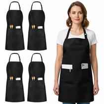 Utopia Kitchen Kit com 4 Aventais com Peito, Ajustáveis com 2 Bolsos, Resistente à Água e Óleo, Avental Unissex para Cozinha e Churrasco, Preto Utopia Kitchen Kit com 4 Aventais com Peito, Ajustáveis com 2 Bolsos, Resistente à Água e Óleo, Avental Unissex para Cozinha e Churrasco, Preto