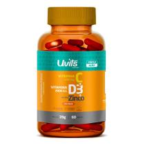 Uvits Vitamina C 1000mg + D3 2000 U.I. + Zinco - 60 Cápsulas Tripla Ação
