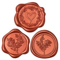 Uwilowe, 60 peças de adesivos de cera de laranja queimada, 3 designs, 3 cm Uwilowe, 60 peças de adesivos de cera de laranja queimada, 3 designs, 3 cm